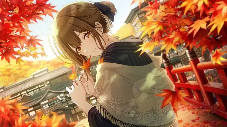 秋空と紅葉
